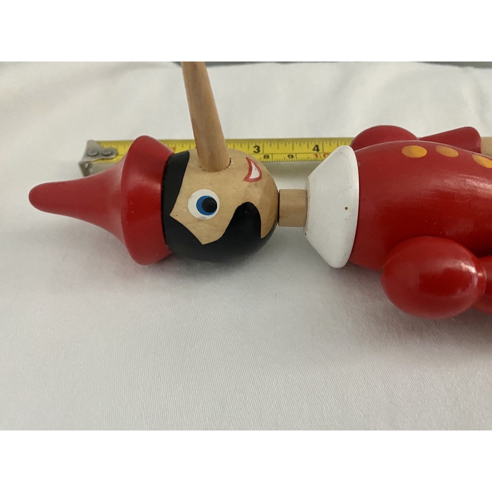 Vtg Wood Posable Pinocchio Figure Toy, Jointed Italy 15" - Picture 3 of 12